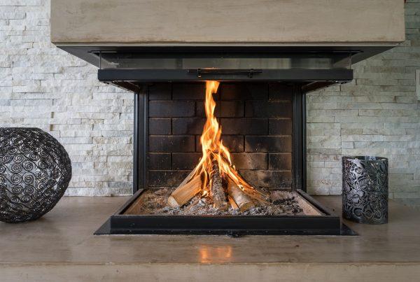 upscale minimalist fireplace design
