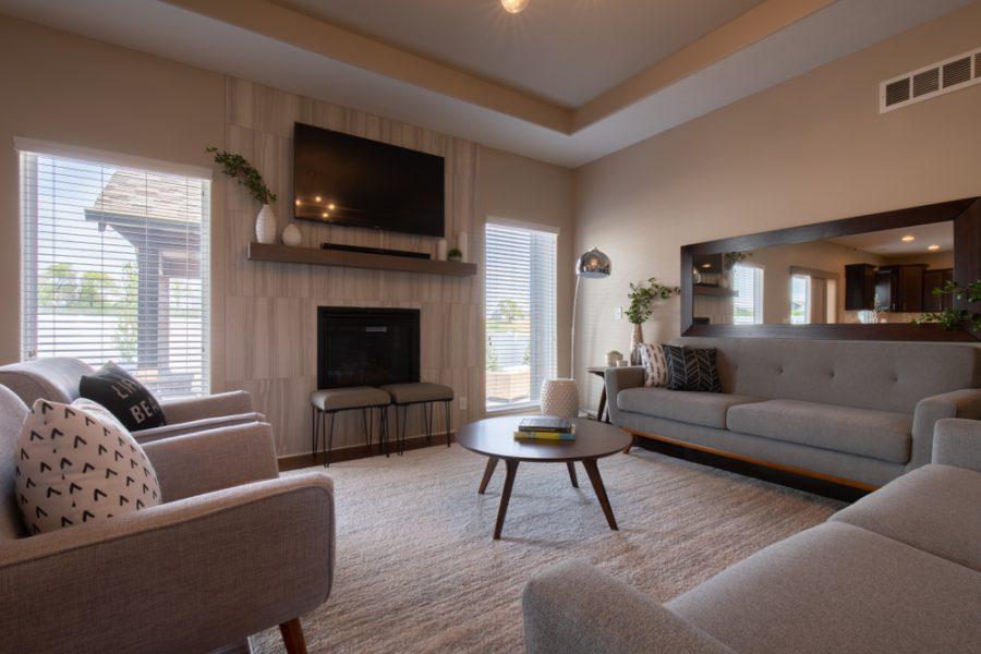 transitional home style living room