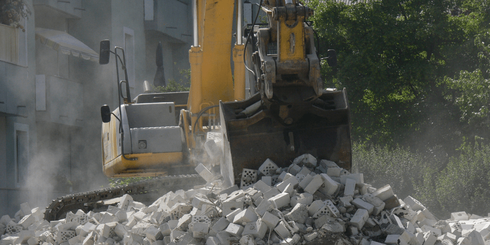 Construction rubble cleanup.