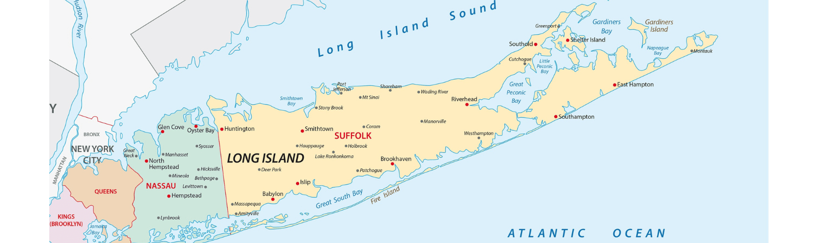 suffolk county long island ny map